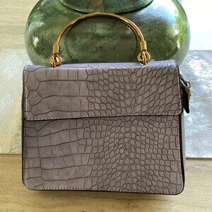 Lavender faux leather women's purse, handbag (9"x 7"x2.5")